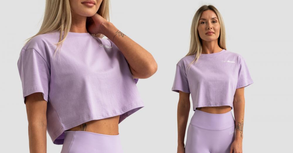 Damska koszulka Cropped Limitless Lavender - GymBeam