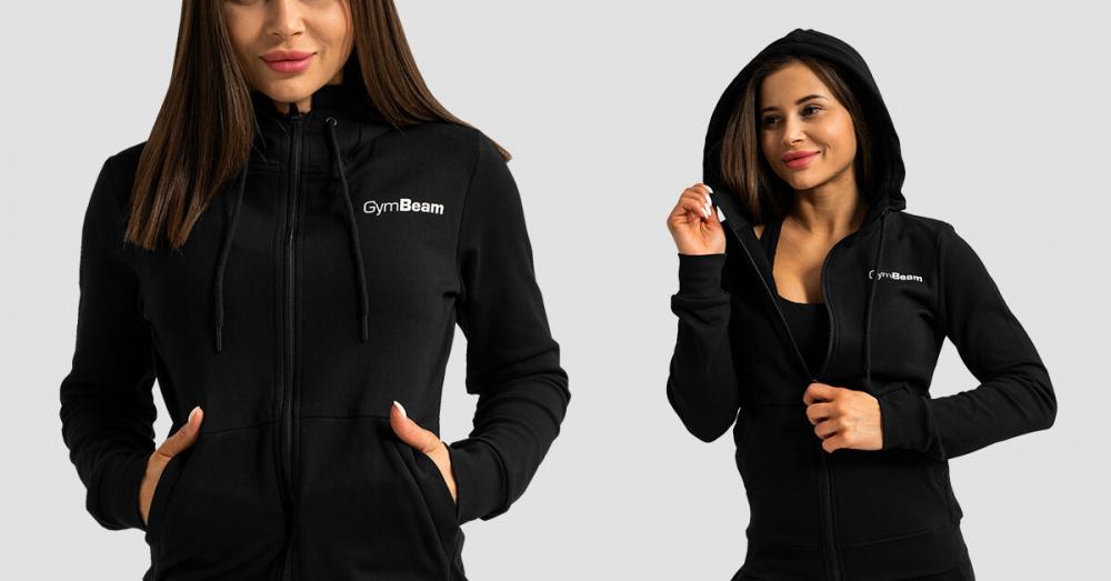 Damska bluza z kapturem Zip Up Limitless Black - GymBeam