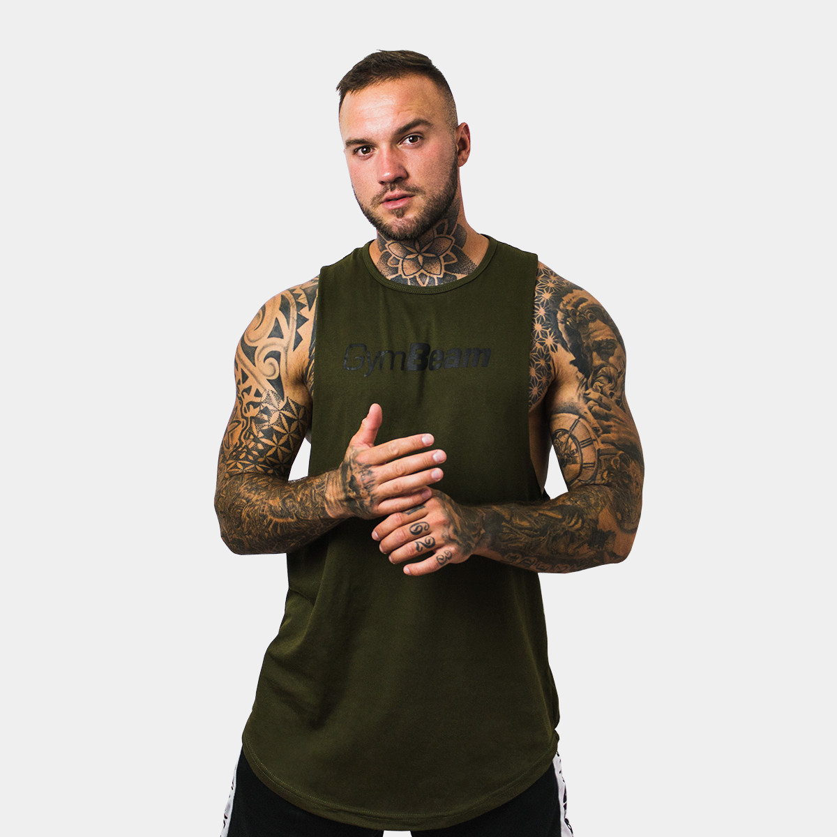 Podkoszulek Cut Off Military Green - GymBeam