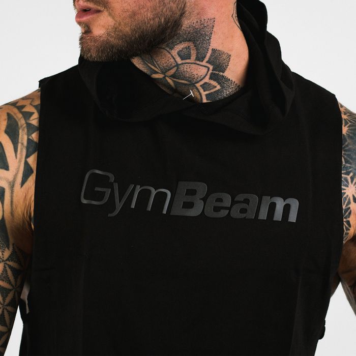 Męski Hoodie Tank Top Black - GymBeam