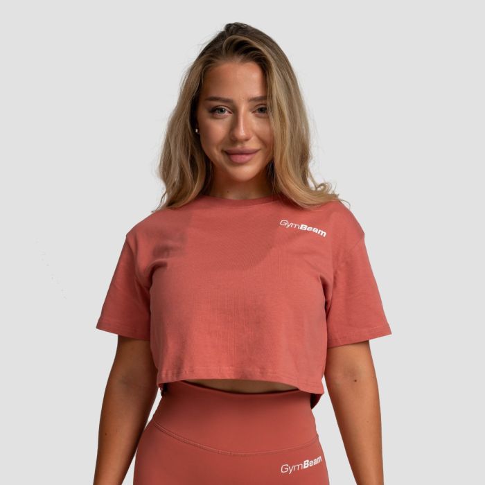 Damska koszulka Cropped Limitless Cinnamon- GymBeam