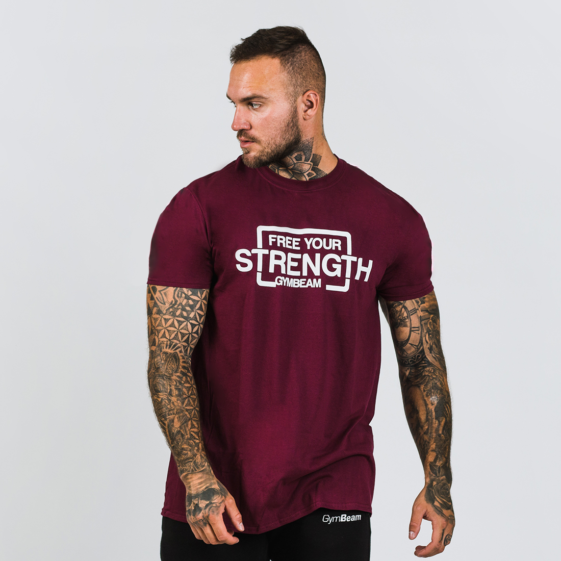 Koszulka Free Your Strength Maroon White - GymBeam