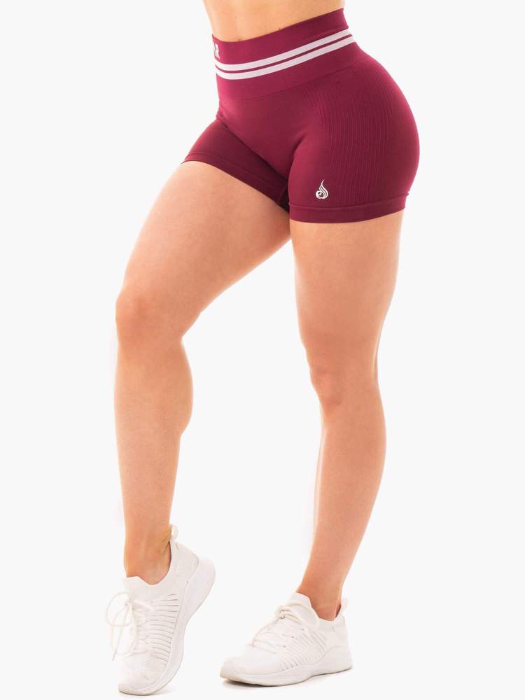 Spodenki damskie z wysokim stanem Freestyle Burgundy - Ryderwear