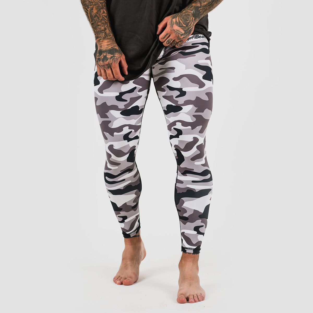 Męskie legginsy Camo Grey - GymBeam