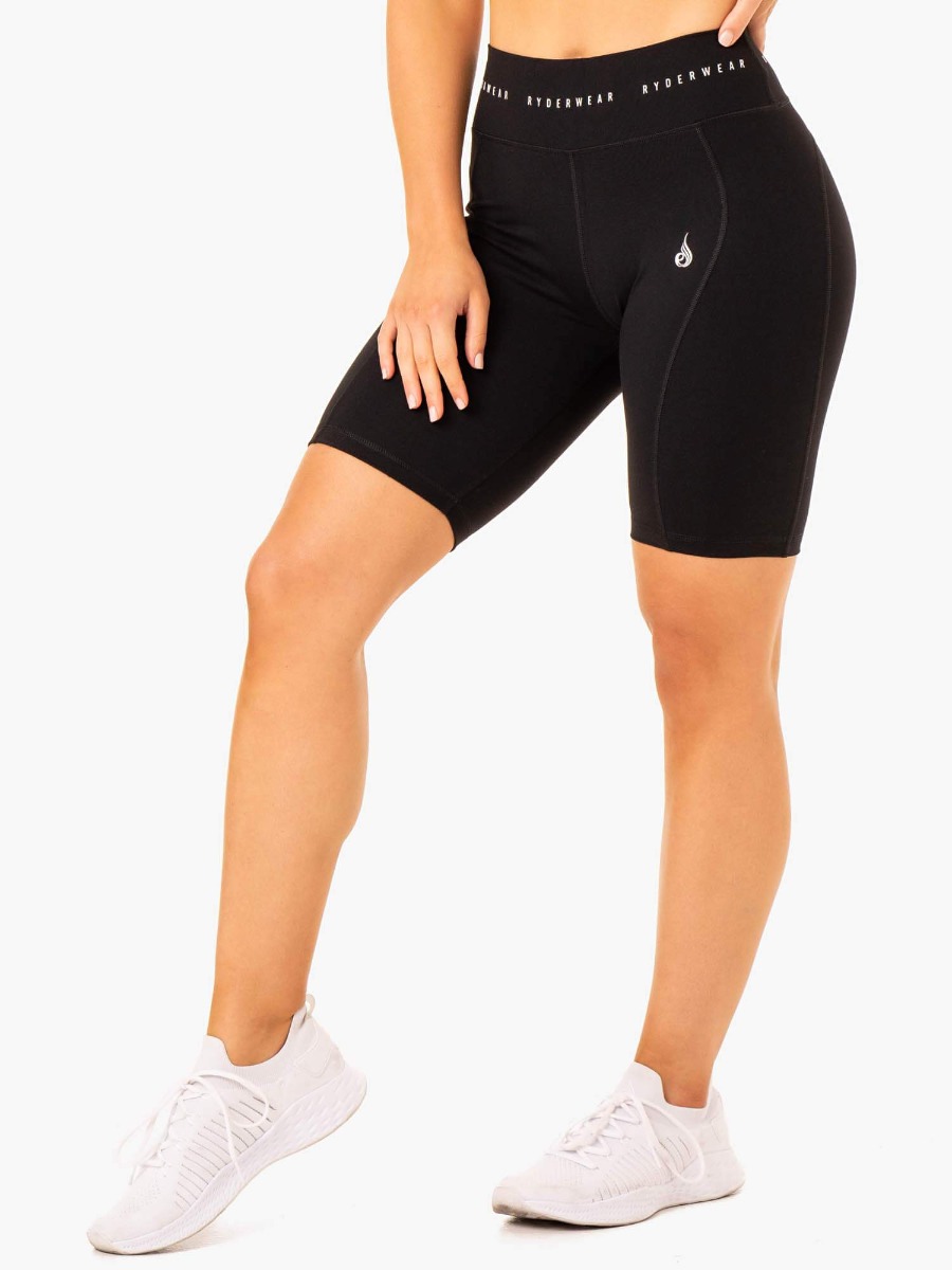 Damskie spodenki kolarskie z wysokim stanem Reflex Black - Ryderwear